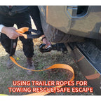 2-Inch Square Mouth Universal 40CR Steel Trailer Arm 8Ton Road Vehicle Rescue Trailer Hitch Refit Parts Tow Hook Car Accessories 5