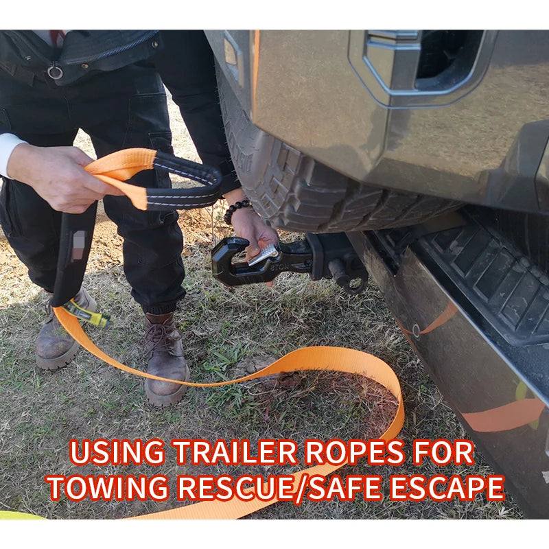 2-Inch Square Mouth Universal 40CR Steel Trailer Arm 8Ton Road Vehicle Rescue Trailer Hitch Refit Parts Tow Hook Car Accessories 5