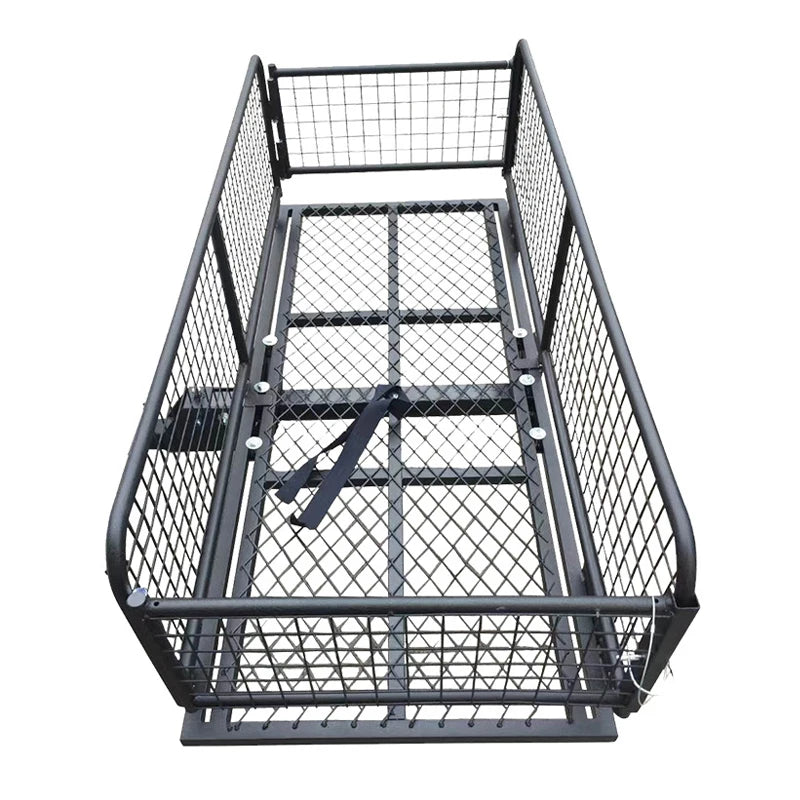 High Guardrail Folding Luggage Basket Car Luggage Frame Hitch Rack for Travel Camping SUV Trailer Hitch Camp Trailer Accessories 1