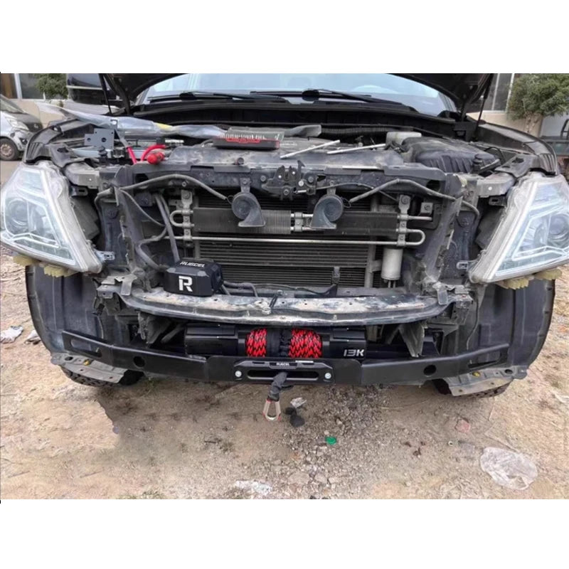 For Nissan Patrol Y62 Steel Winch Tray Bracket Parts Winch Mounting Rack Holder Trailer Hitch Car Winch Cradle Accessories Frame 5