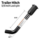 5/8 Inch L-Type Trailer Lock Pin Heavy Duty Carbon Steel Hitch Pin Anti-Theft Towbar Security Pin for 2 Inch Receiver Car Parts 1