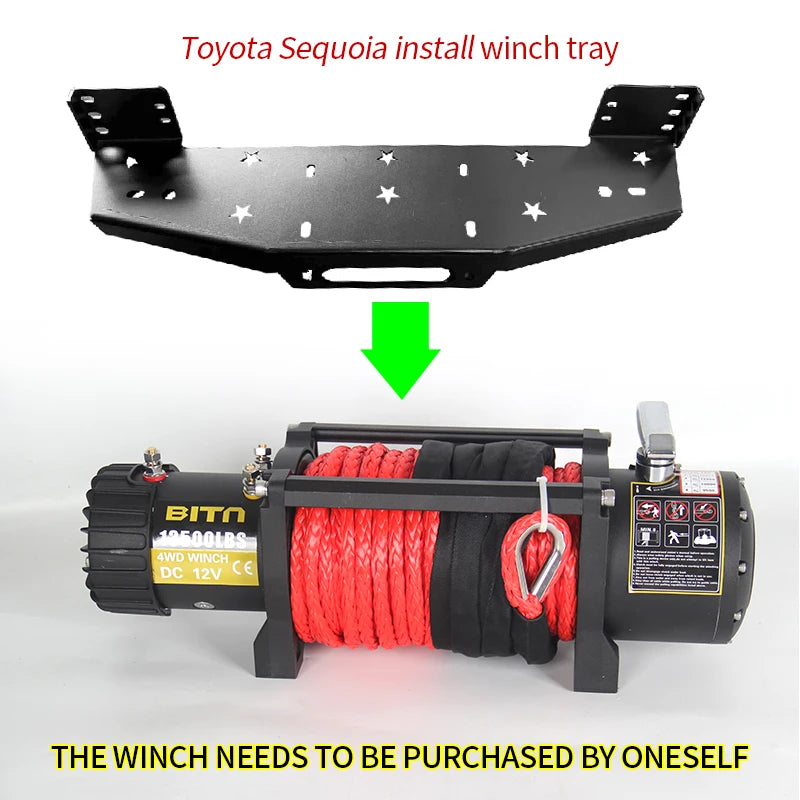 For Toyota After 2023 New Sequoia Steel Winch Tray Bracket Winch Mounting Rack Holder Trailer Hitch Car Winch Cradle Accessories 5