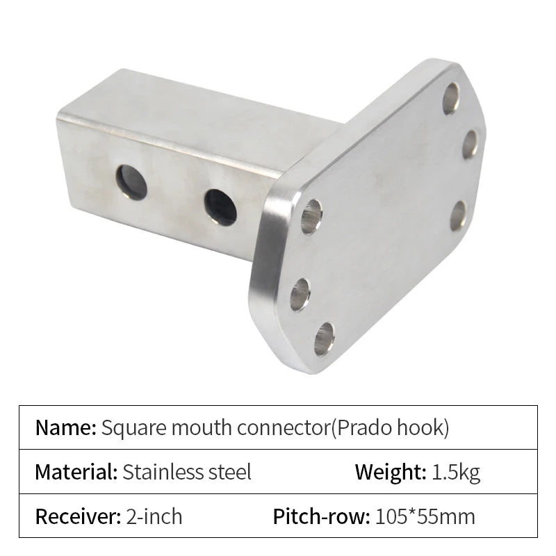Prado Base Trailer Hook Modified square Mouth Quick Plug Stainless Steel Connector Trailer Hitch Parts & Accessories Hitch 6