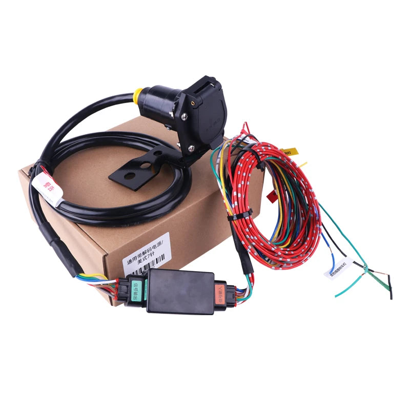 Universal US Standard 7 Way Trailer Wiring Harness Kit with CAN-Bus Decoder 7 Pin Blade Trailer Plug Trailer Hitch Towing Parts 1