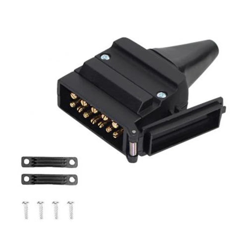 Australian Standard 7 Pin 12 Pin Flat Trailer Plug Socket Heavy Duty Waterproof Connector for RV Caravan Boat Truck Towing Hitch 1