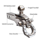 Trailer Dragon's Tooth 304 Stainless Steel Towing Solid Hook with Bow Shackle and Forged Tow Ball Trailer Hitch Arm Car Parts 2