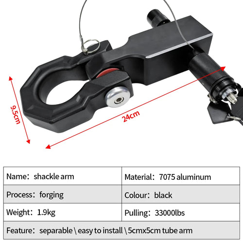 15ton Shackle Aluminium Trailer Arm Connector 2 Inch Receiver Trailer Hitch Camp Trailer Car Accessories Offroad Refit Parts 2