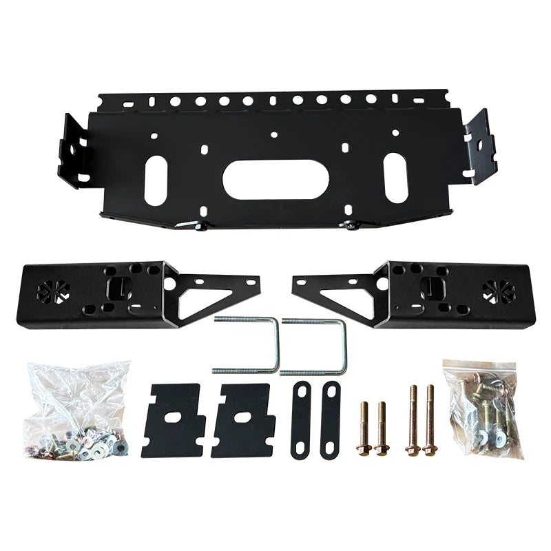 For 2021 ISUZU Series Pickup Front Bumper Winch Tray Bracket Parts Trailer Hitch Winch Mounting Rack Holder Frame Accessories 3