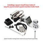 For LAND CRUISER Stainless Steel Square Mouth Base With Modified Towing Hook Trailer Hitch Camp Trailer Car Accessories 6