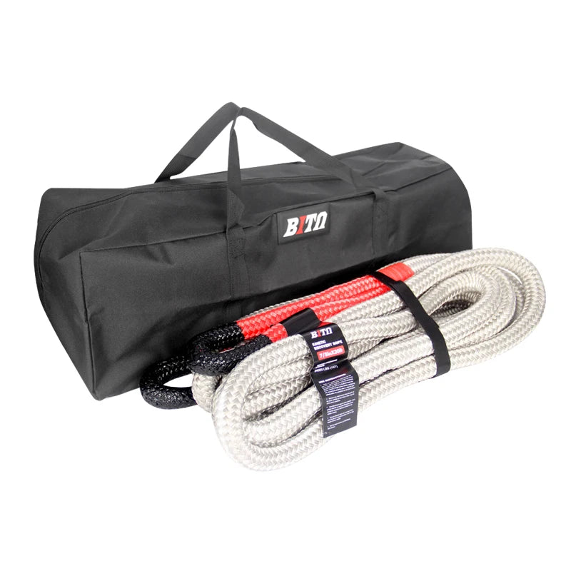 Offroad Rescue Tow Truck 30mm X 9m 15tons High Strength Nylon Trailer Rope With Storage Bag Light Gray Trailer Hitch Parts 1