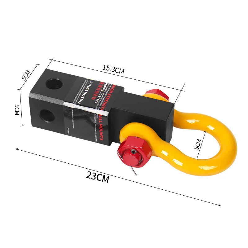 New 2inch Flat Off-Road Car Towing Hook Modified Hooligan Shackle Arm Square Mouth American Rescue Pull Special 4.7ton 1