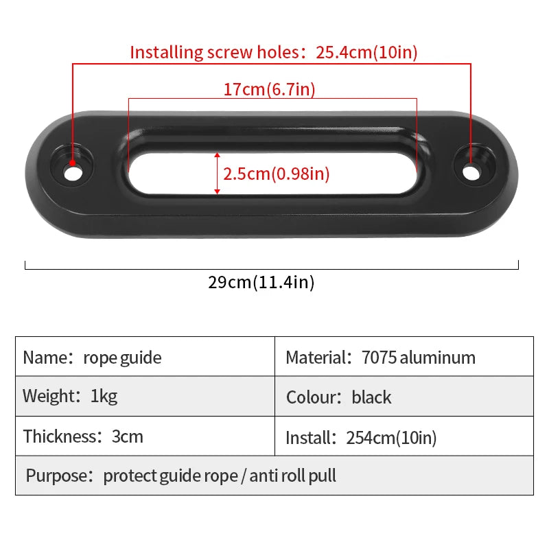 10 Inch 254MM Install Hole Aluminum Alloy Forging Winch Guide Rope Tow Hook 16000lb Trailer Hitch Car Winch Accessories 4