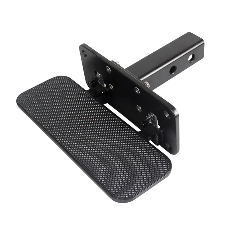 New Black Steel Alloy 5x5cm Tube Arm Folding Rear Bumper Pedal 2inch Receiver Non-slip 200kg Max Payload Trailer Hitch 1