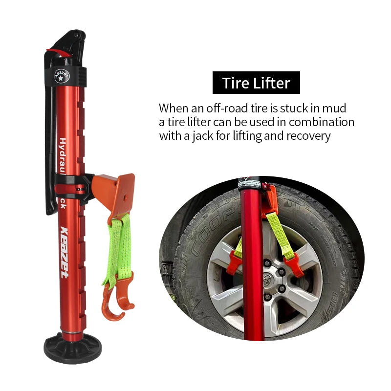Multi Purpose Use 4429LBS Round Base Hydraulic Monkey Climbing Rod Manual Jack Trailer Hitch Car Accessories Tow Hook 2T Jack 2