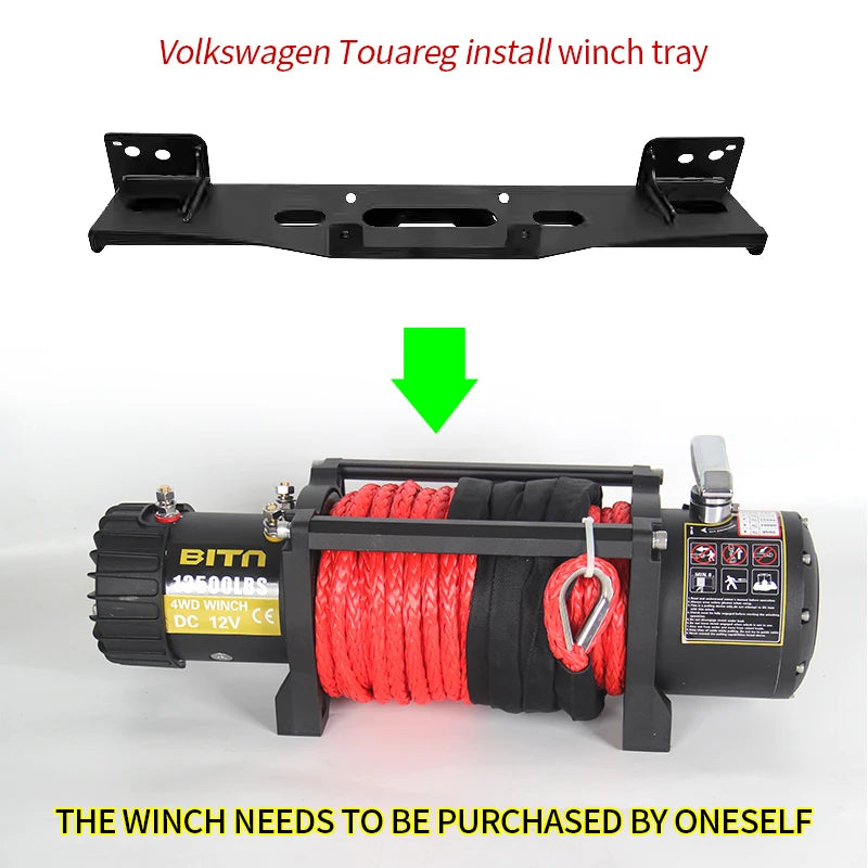 For Volkswagen Touareg Front Bumper Steel Winch Tray Bracket Winch Mounting Rack Holder Trailer Hitch Car Frame Accessories 5