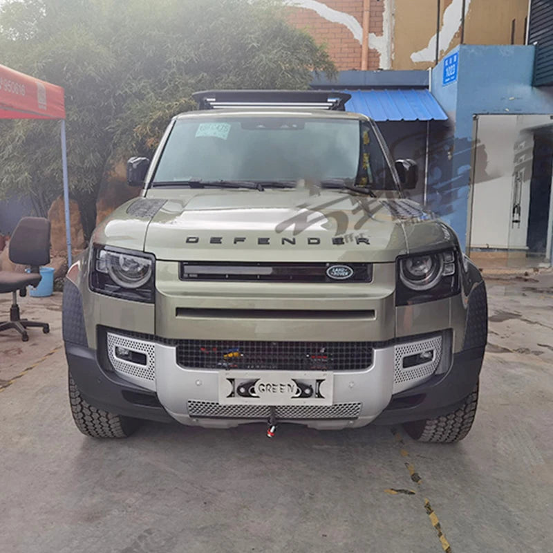 For Land Rover Defender 110 Front Bumper Winch Tray Bracket Tow Hook Trailer Hitch Mounting Rack Holder Frame Car Accessories 6