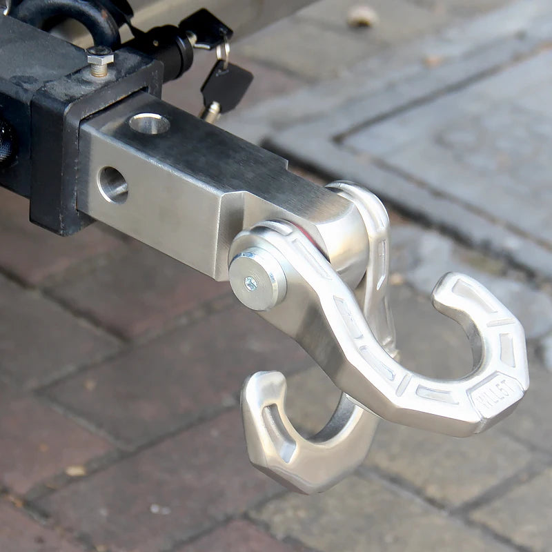 New Silver Stainless Steel Trailer Arm Release Tow Hook 5cm X 5cm Tube Arm 2inch Receiver Hitch 11000 LBS Load Capacity 6