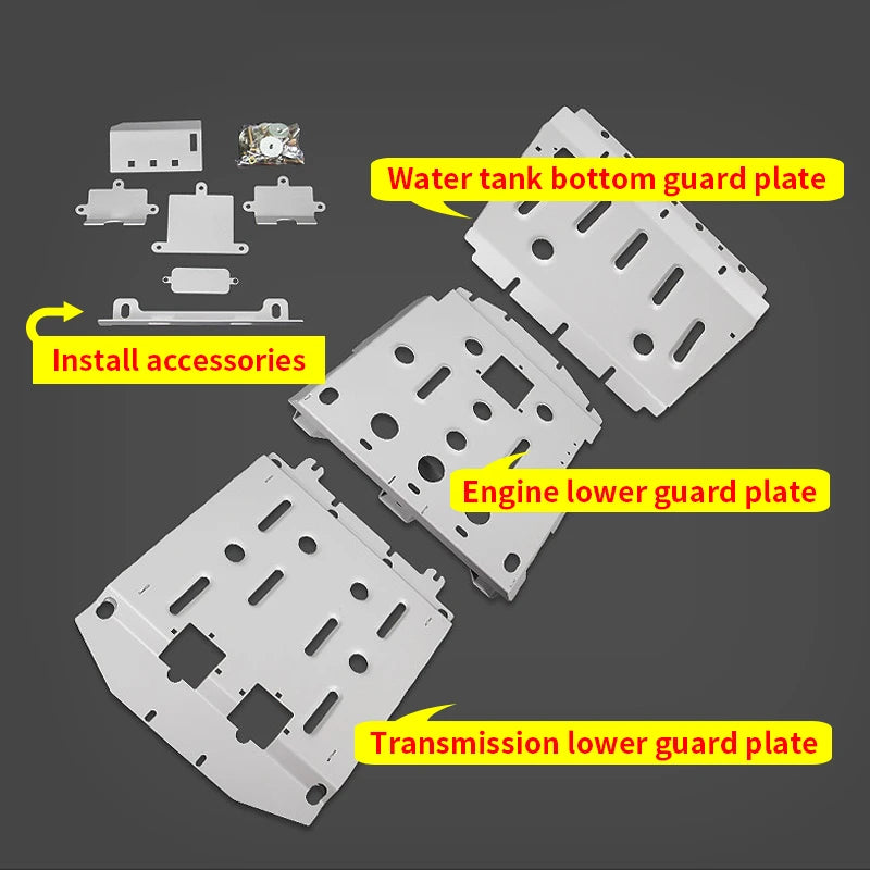Land Cruiser Engine Automobile Chassis Guard Protector Steel Plate Undercar Bottom Cover Trailer Hitch Camp Trailer Accessories 6