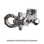 304 Stainless Steel Tow Hook for Prado LC250 Dragon's Tooth Design with Tow Ball Trailer Hitch Base Off-road Car Accessories 4