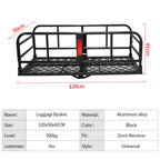 High Guardrail Folding Aluminum Alloy Trailer Basket Rear Luggage Frame Travel Outdoor Trailer Hitch Camp Trailer Accessories 2