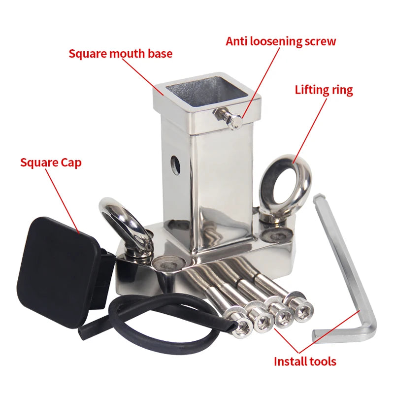 American Style 2-Inch Square Stainless Steel Trailer Towing Device Off-Road Accessories for PRADO 4x4 5