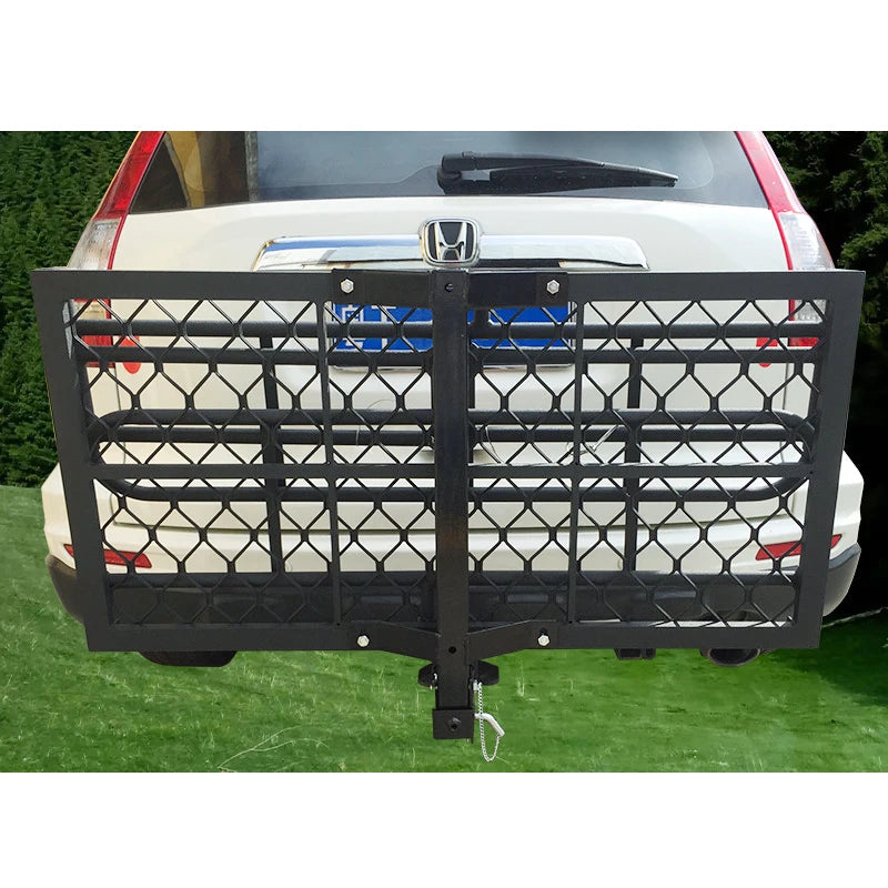 High Guardrail Folding Aluminum Alloy Trailer Basket Rear Luggage Frame Travel Outdoor Trailer Hitch Camp Trailer Accessories 5