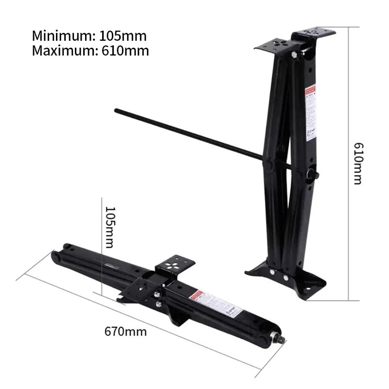 New High Quality Scissor Type Parking Support RV Trailer Jack Leg Hitch Accessories 1125kg Load Capacity for Retrofit/Upgrade 2