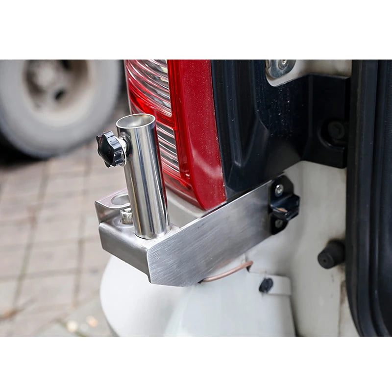 New CNC Stainless Steel Flagpole Antenna Bracket Mount Holder for LC100 Trailer Parts Accessories Retrofit/Upgrade 6