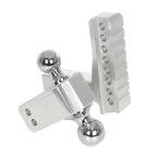 6inch Adjustable Aluminum Alloy Trailer Hitch Dual Ball Mount for 2 Inch Receiver up and Down Height Adjustable Car Towing Hitch 2