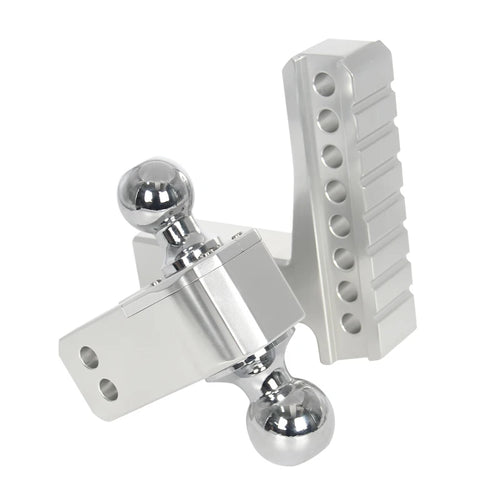 6inch Adjustable Aluminum Alloy Trailer Hitch Dual Ball Mount for 2 Inch Receiver up and Down Height Adjustable Car Towing Hitch 2