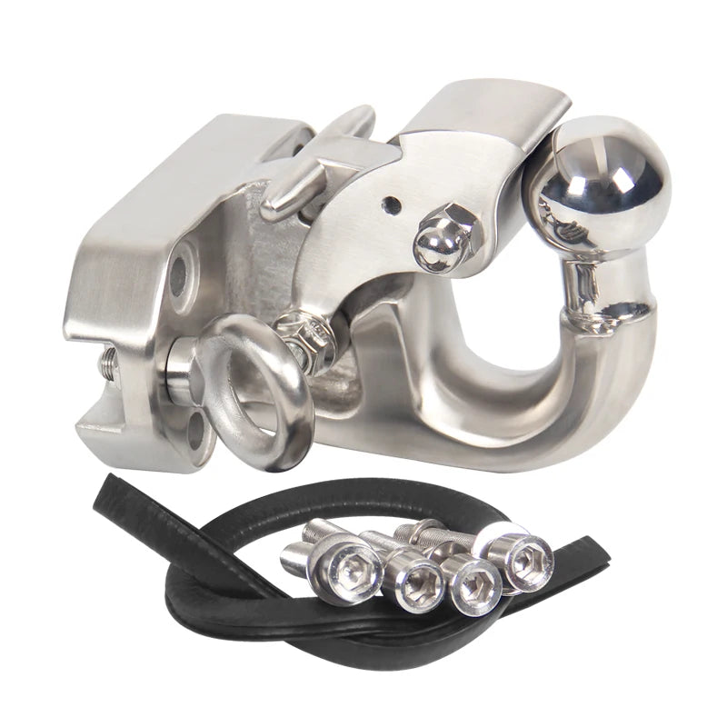 Install Hole 105x55mm European Style Trailer Hitch for Prado Car Stainless Steel Tow Hook Off-road Refit Parts & Accessories 2