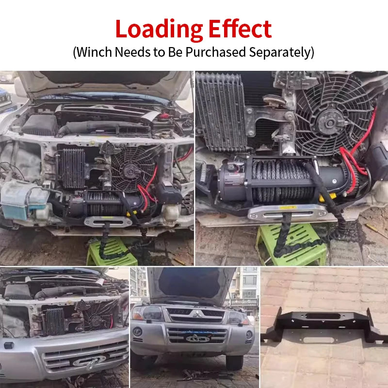 For Mitsubishi Pajero V73 V93 V97 Front Bumper Steel Winch Tray Bracket Winch Frame OEM Refit Parts Trailer Hitch Accessories 5