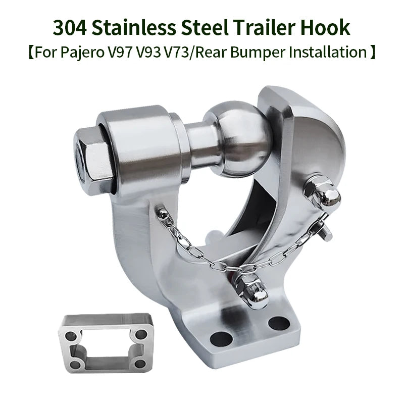 For Pajero V97 V93 V73 Offroad Trailer 304 Stainless Steel Towing Hook with Tow Ball Trailer Hitch Base Install Car Accessories 1