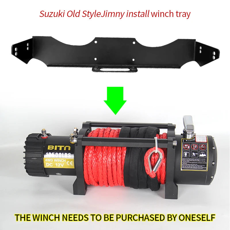 For Suzuki Old Style Jimny Steel Winch Tray Bracket Off-Road Tow Parts Trailer Hitch Winch Mounting Rack Holder Car Accessories 4