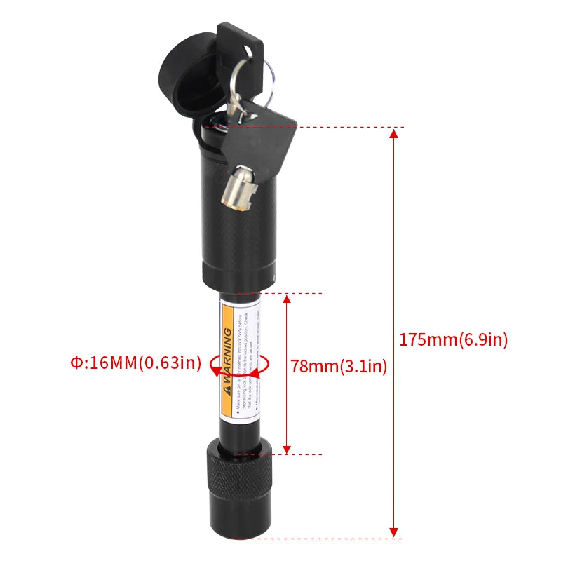 New Heavy Duty Steel Hitch Receiver Lock Pin Anti-Theft Trailer Towing Accessory Black Color Trailer Hitch Parts for 2