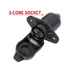 European 3 Pin Trailer Plug and Socket Set Waterproof 3 Pole Socket Connector for Tractor Agricultural Machinery Truck Caravan 5