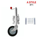 New High Quality Top Shaking Hand Cranked Trailer Jack Support Leg Guide Wheel Rubber Hitch Parts 1100lbs 6" 8" 10" 2
