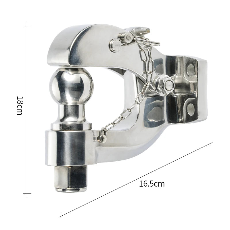 8Ton Stainless Steel Trailer Hook and 85x45mm Install Hole Pintle Tow Hook Parts High Quality Trailer Hitch Ball Accessories 3