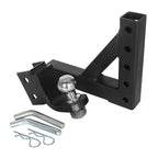 Adjustable Trailer Hitch Ball Mount with 50mm Tow Ball 4-Level Height Adjustable Removable for 2 Inch Receiver Truck RV Towing 3