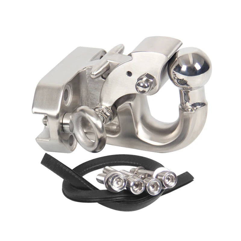 Prado Car European Style Stainless Steel OffRoad Rescue Trailer Hitch With Base Ring and Towing Ball Camp Trailer Accessories 1