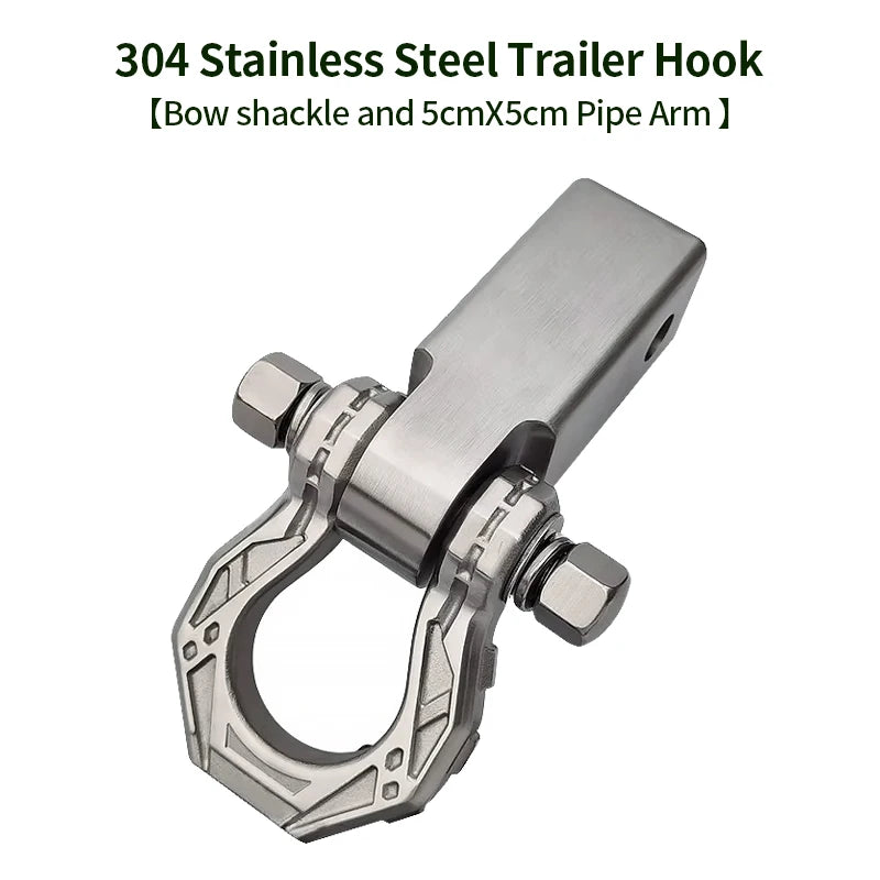 Trailer 304 Stainless Steel Towing Solid Short Arm with Bow Shackle Off-road Parts Trailer Hitch Arm Camping Car Accessories 1