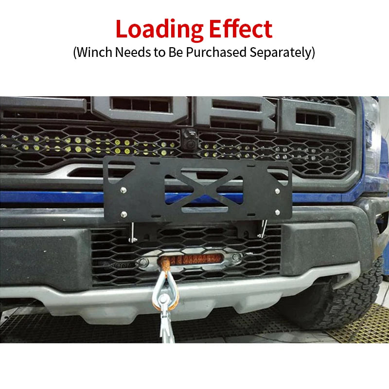 Front Bumper Steel Winch Tray Bracket for Ford F150 Raptor 3.5T Raptor 6.2L Winch Frame Mounting Rack Holder Trailer Hitch Parts 6