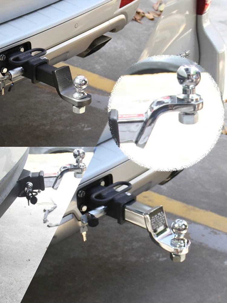 Universal 85x45mm Trailer Hitch Base with 2 Inch Towing Ball Mount for Heavy Duty Off-Road Recovery 4x4 Truck Towing Accessories 4