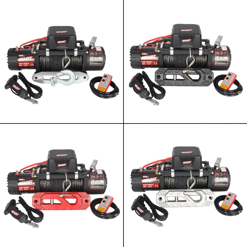 4x4 Off-Road Trailer Electric Winch 12V 13500lbs Car Mounted Winch With Guide Hook Copper Motor Trailer Parts Car Accessories 6