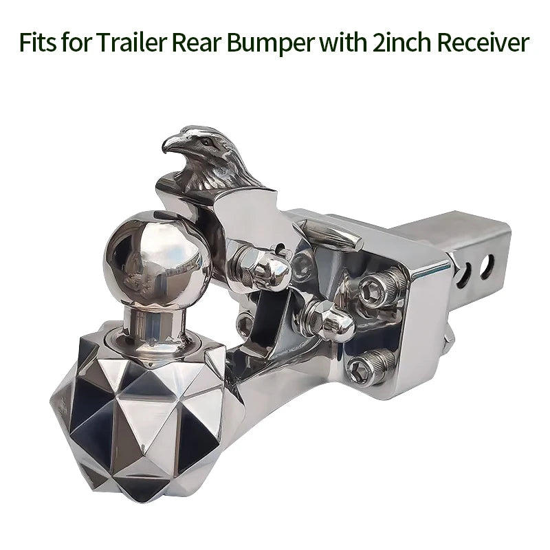 Trailer Stainless Steel Towing Hook Match 2inch Receiver Eagle Head Design Refit Parts Trailer Hitch Arm Camping Car Accessories 3