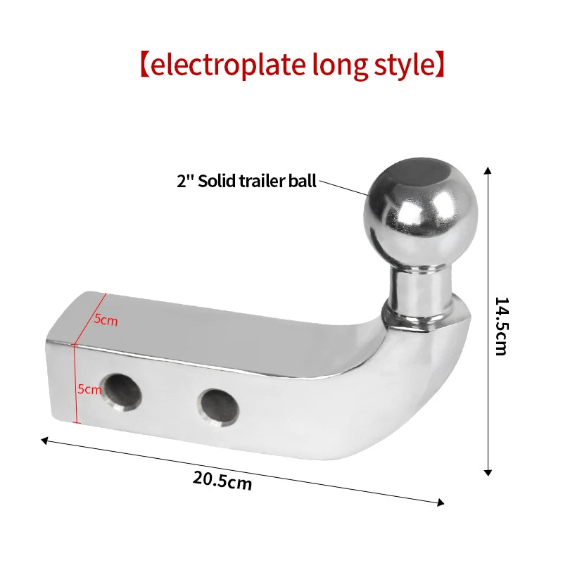 2" Solid Electroplating 17000lbs Trailer Ball Arm Offroad Refit Parts Towing Hook Trailer Hitch Camp Trailer Car Accessories 2