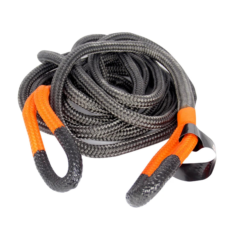 9m 15 Tons Nylon Pull Rope Outdoor Thick Car Trailer Tow for Emergency Rescue Car Parts Trailer Hitch & Accessories Black Gray 3