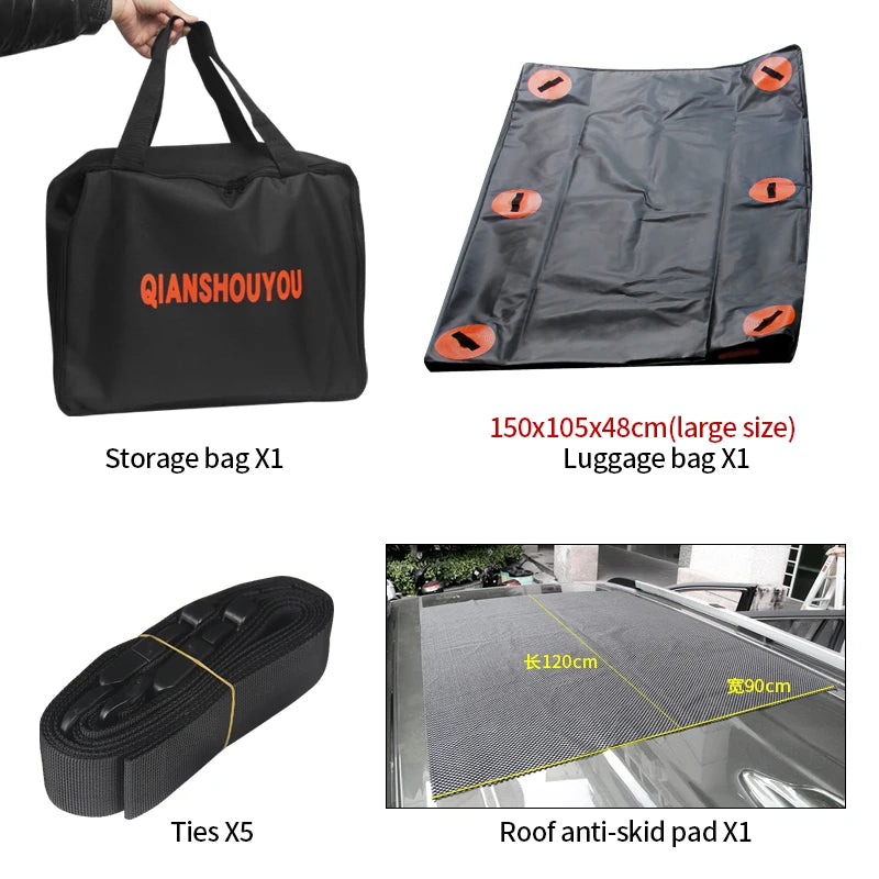 High-Capacity 500D PVC Waterproof Roof Carrier Bag Large 750L Car Rooftop Cargo for Trailer Parts & Accessories 4