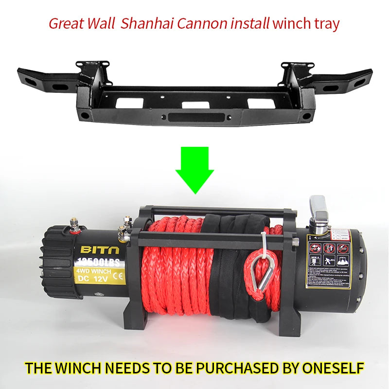 For Great Wall Shanhai Cannon Winch Tray Bracket POER SAHAR Winch Mounting Rack Holder Trailer Hitch Frame Car Accessories 3