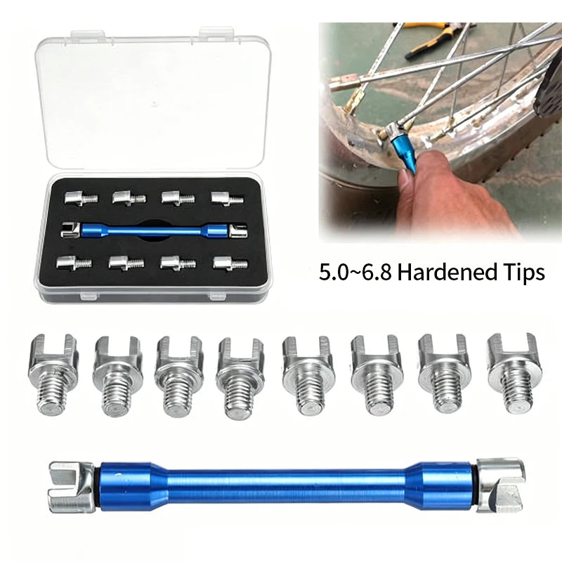 Motorcycle Spoke Wrench Wheel Spoke Adjustment Repair Tire Steel Wire Spanner Universal Wheel Rim Maintenance Tool for Motorbike 3